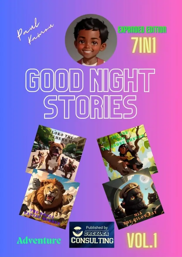 good night stories, Author Paul Kumou, Published by Drexler Consulting, small kids book